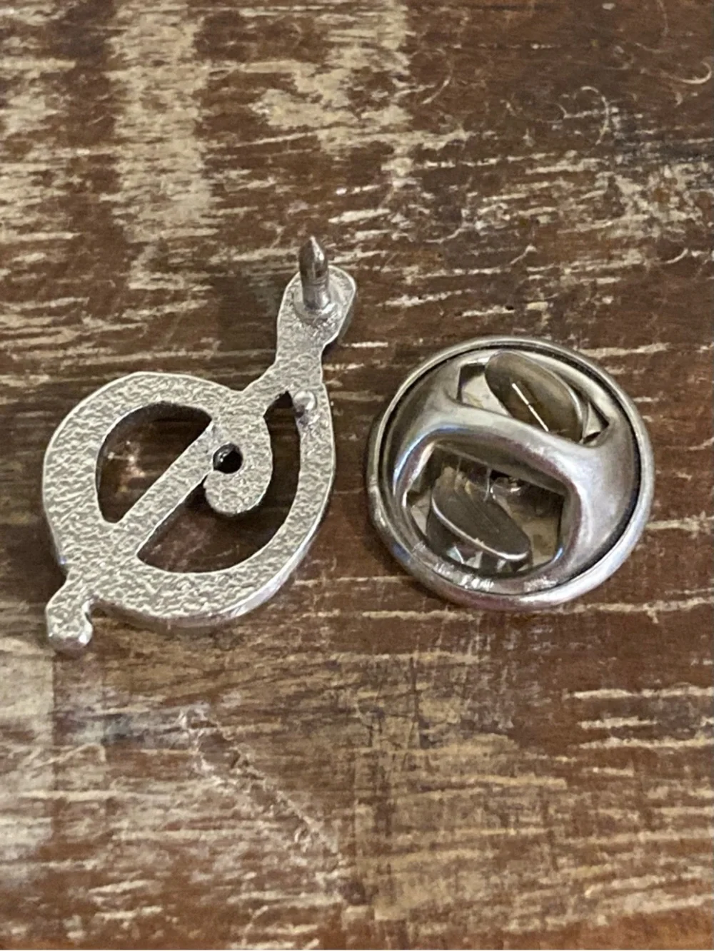 Silver Tone Treble Clef Lapel Pin 3/4” Long